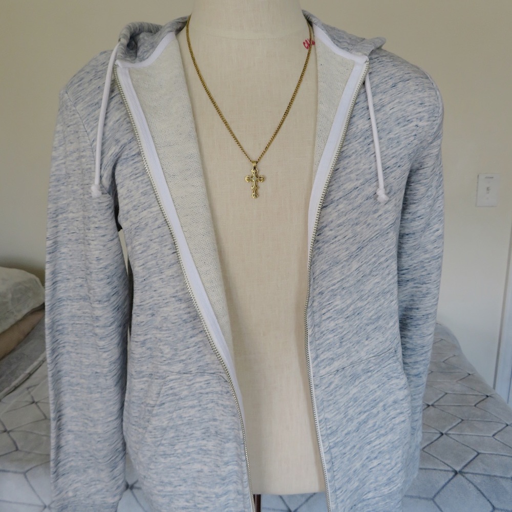 BLUE ZIP SWEATER!